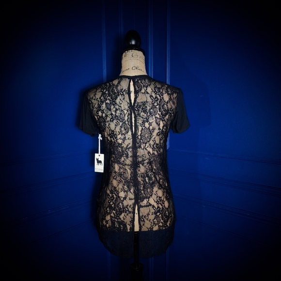 PJ Salvage Other - PJ Salvage Black Lace Back Lounge Top - SMALL